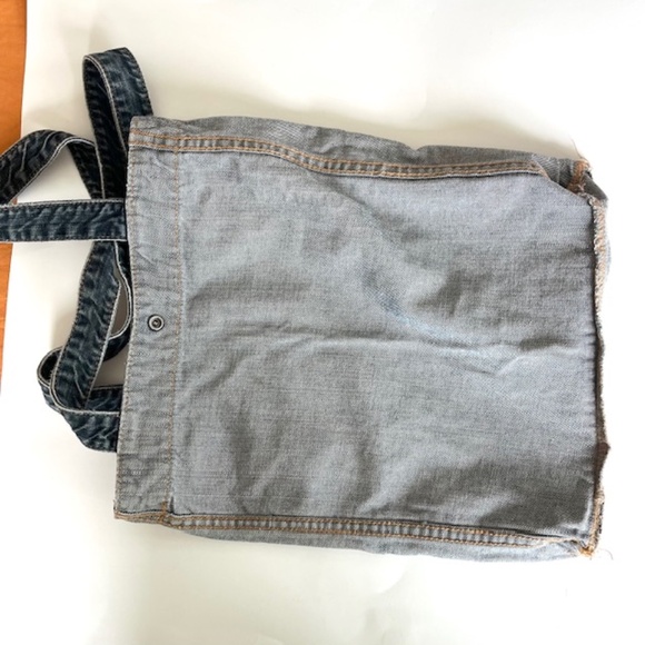 Adriano Goldschmied AG Denim Blue Jean Tote Shoulder Shopping Bag Snap Closure - Picture 2 of 4